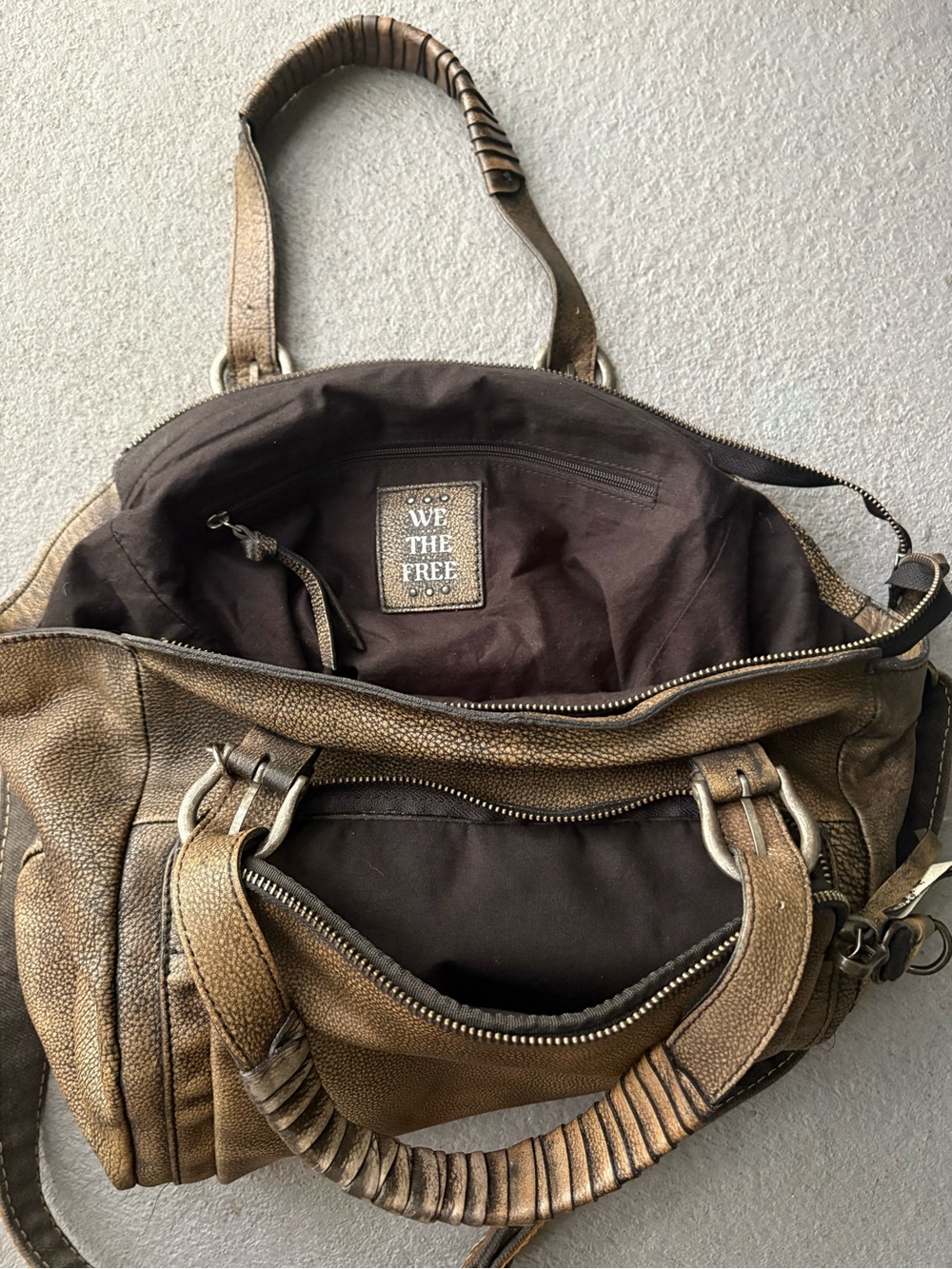 We The Free Rover Leather Tote in Bark🔥 Rare! free people - Picture 12 of 16
